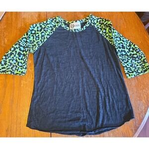 Vtg L&B Life Burnout Animal Print Top Sz L Y2K Sheer Southwest USA Made